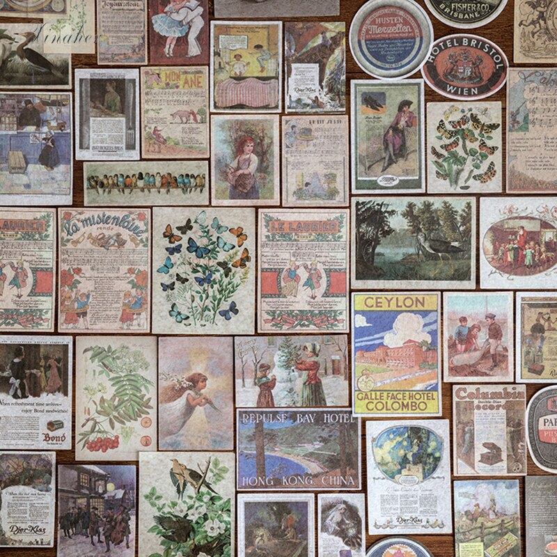60 st/påse retro blommor växter dagbok papper klistermärke dekoration klistermärken diy för hantverk dagbok scrapbooking planerare etikett klistermärke