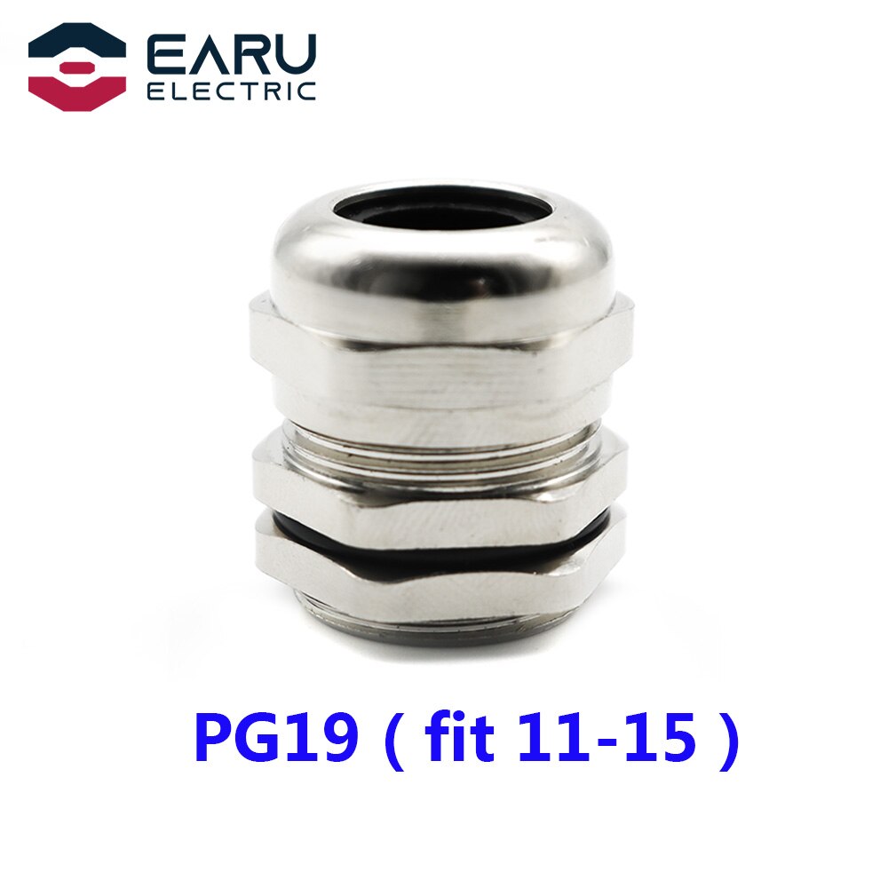 1PCS PG Series Metal Waterproof Joint Fixed Sealing Cable IP68 Cable Connector Brass Nickel Plated Gland Connector: PG19