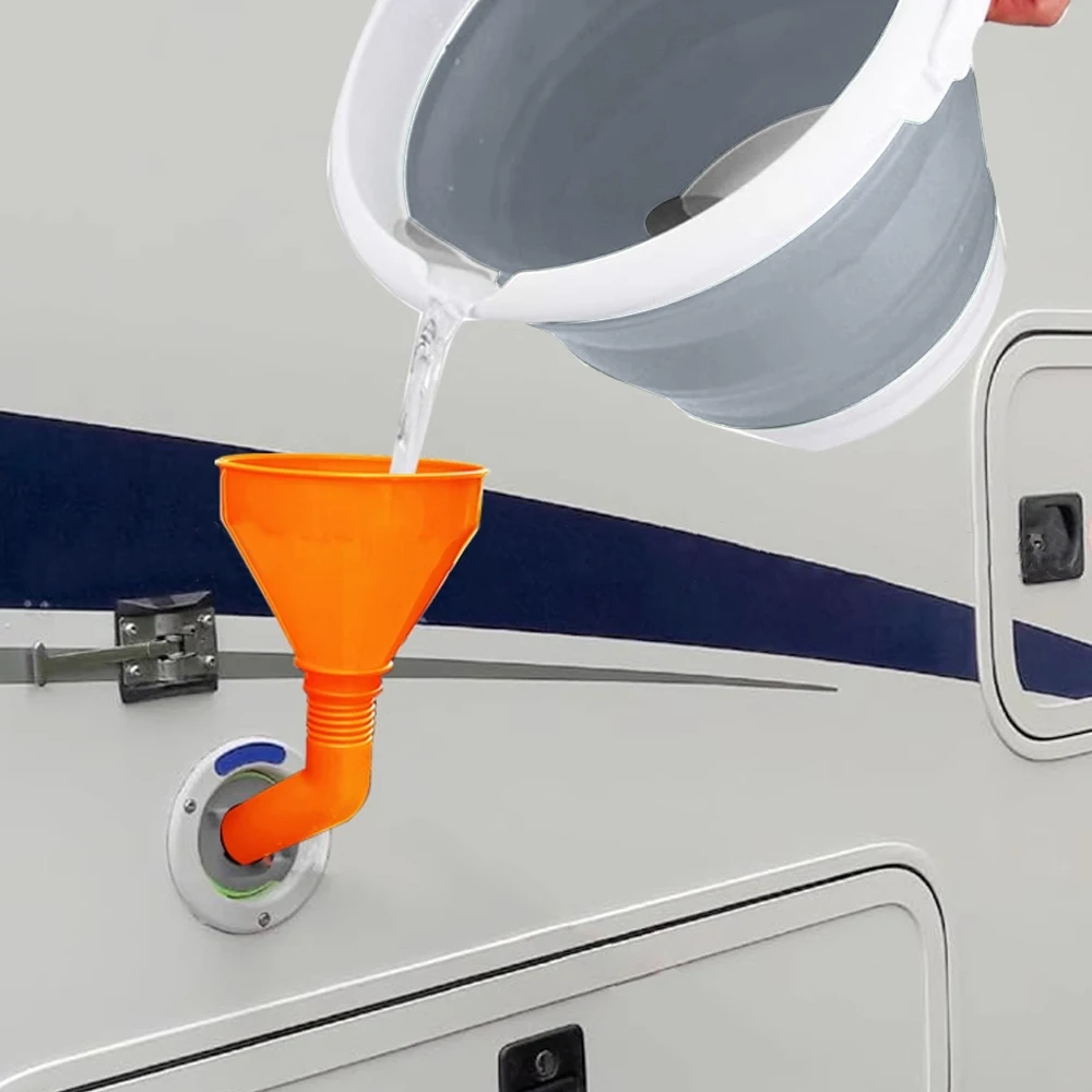 1Set Motorhome Water Funnel Filler Toilet Flush Filler Funnel 10L Collapsible Folding Silicon Bucket for Caravan Campervan