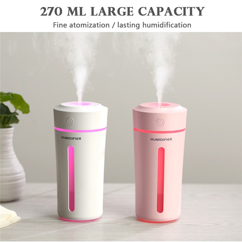 Home Simple Mini Humidifier USB Mini Car Purifier Air Diffuser With Colorful Breathing Lights Classic Columnar Humidifier
