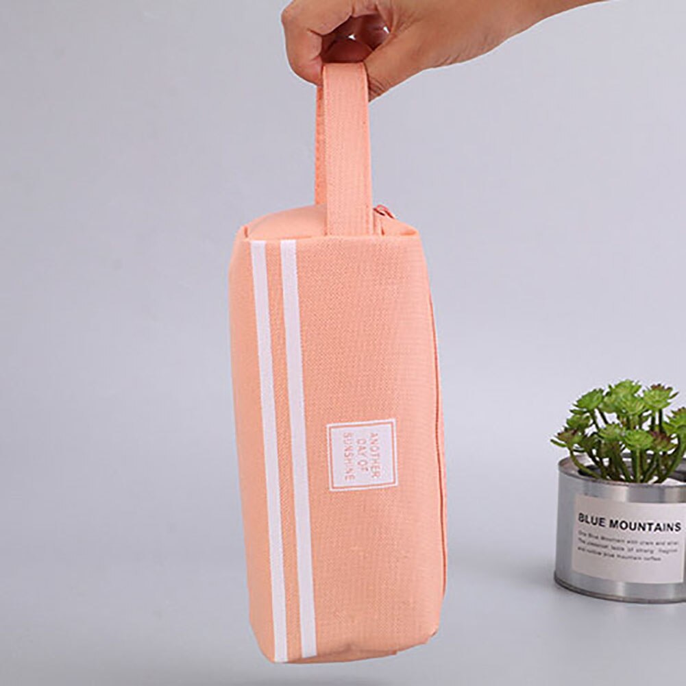 Kawaii Pencil Case Canvas Zipper Large Capacity Cute Pencil Box Portable Storage Bag school supplies Japanese stationery