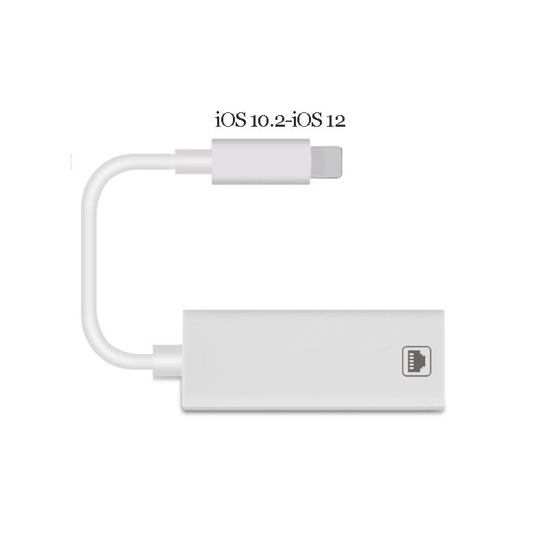 RJ45 Ethernet LAN Wired Network Adapter 100Mbps Ethernet cable splitter for iphone for lightning to RJ45 mobile phone converter: Default Title