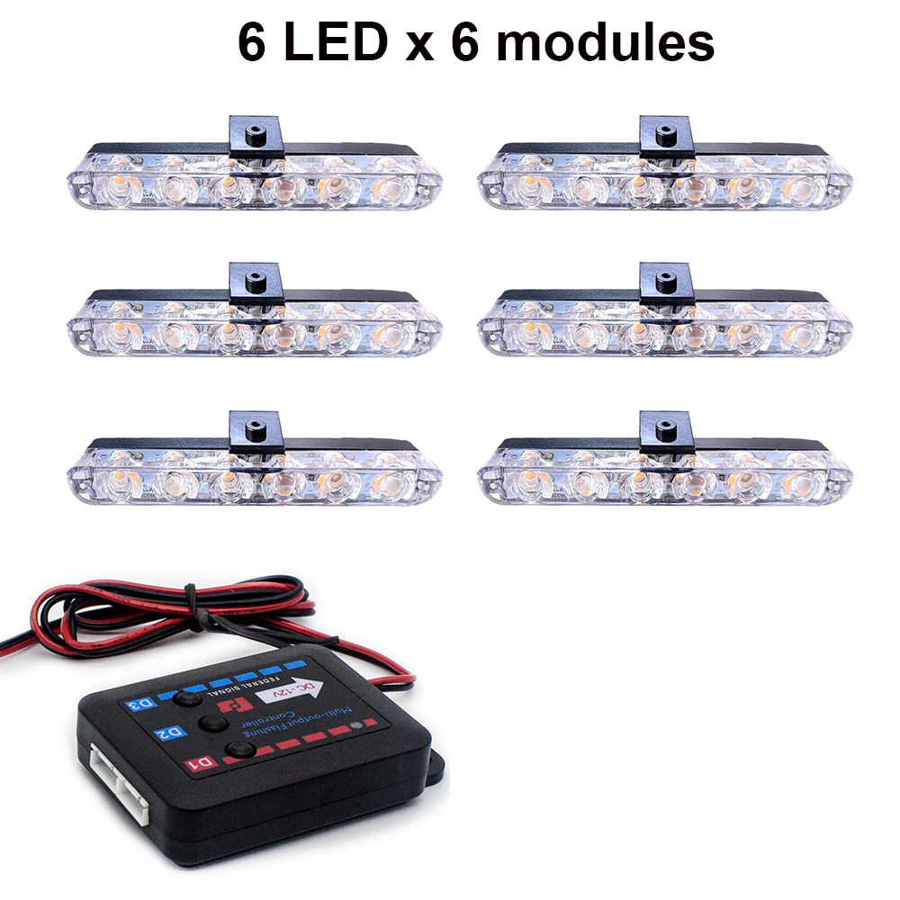Led-bilgallerlampa led-blinkande varningsljusramp brandbil motorcykel polis nödsignallampa suv släpvagnslampa 12v: Röd / 12000k