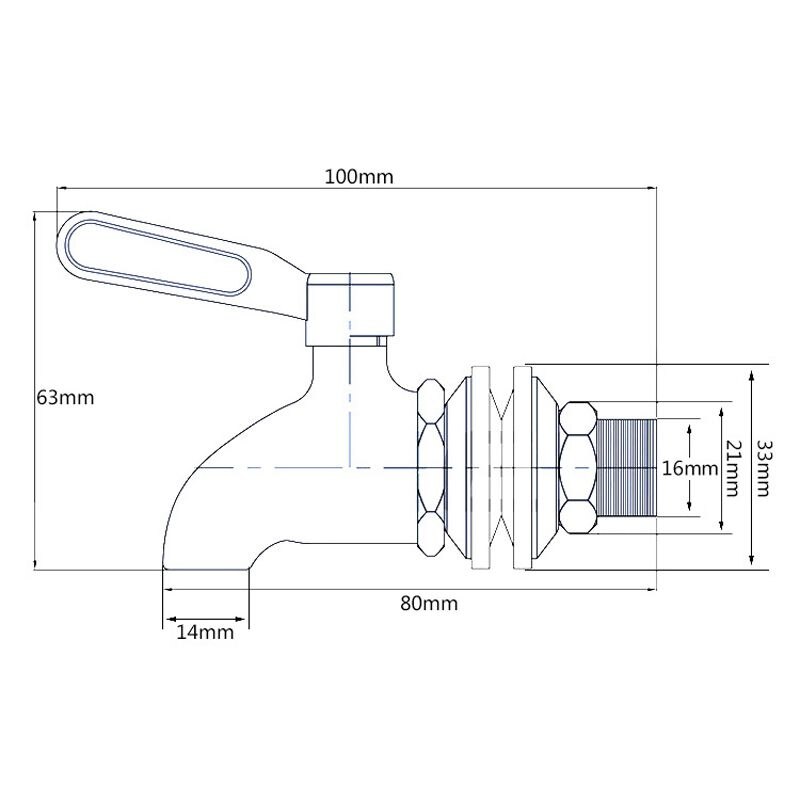 Stainless Steel Faucet Tap Draft Beer Faucet for Home Brew Fermenter Wine Draft Beer Juice Dispenser Drink Fridge Kegs