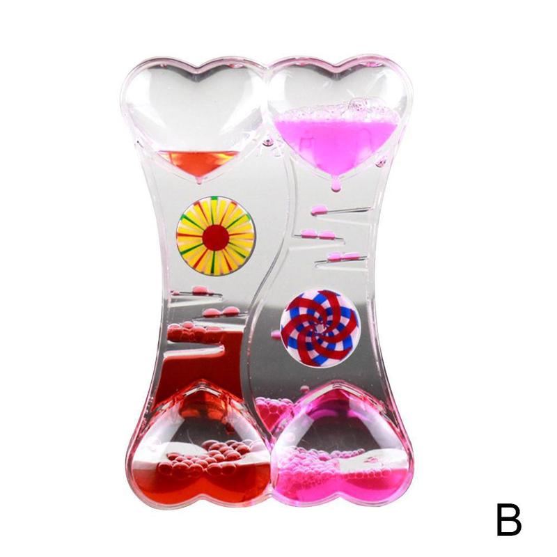 Water Motion Liquid Bubble Timer Calming Sensory Fidget Game Desk Toy Therapeutic Timer Simple Relaxation Time Funnel Toy F J1M5: B