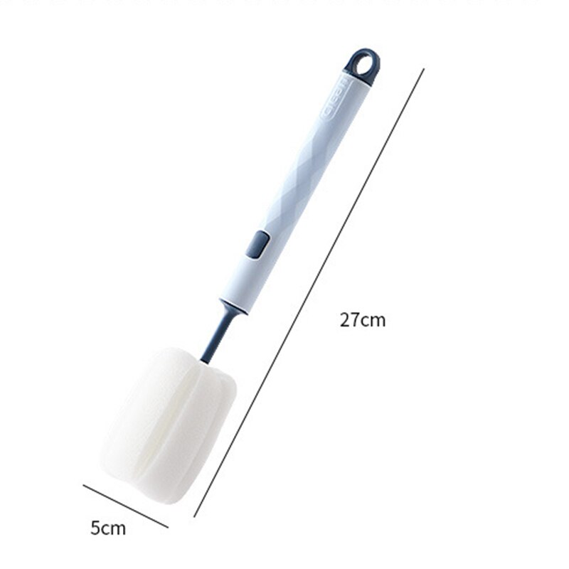 Spazzola per biberon Spazzola in spugna morbida Bottiglia d'acqua Tazza di vetro Strumento per la pulizia del lavaggio Scrubber con manico Strumento per la pulizia della cucina