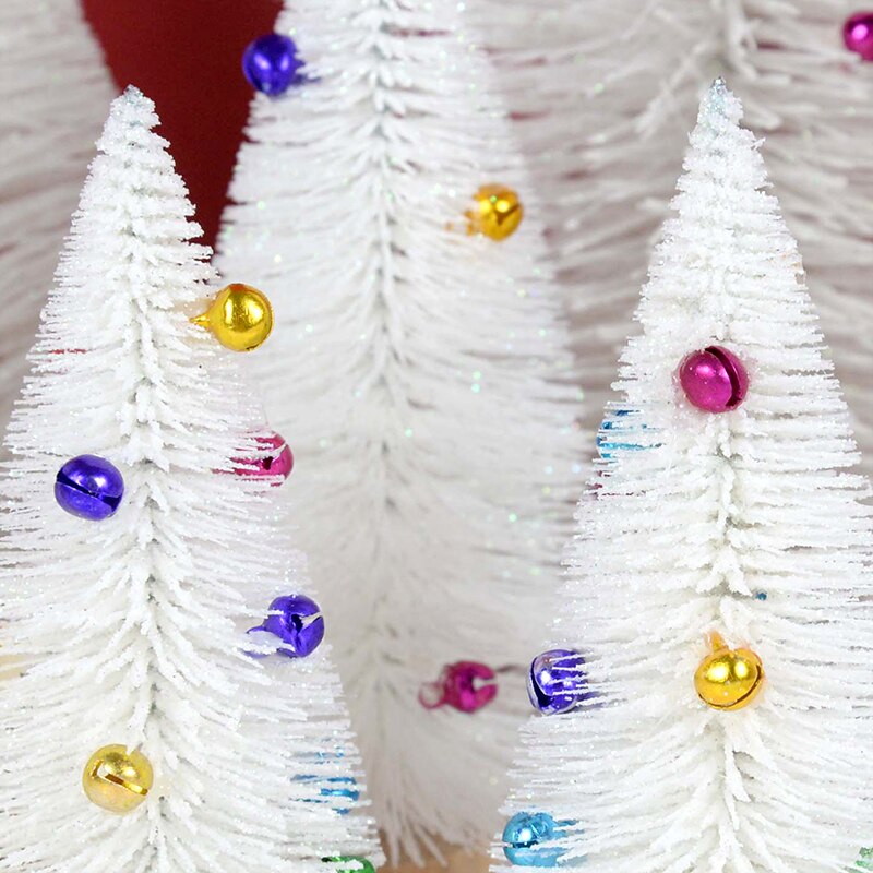 15-30cm White Christmas Tree Glitter Plastic Artificial Pine Tree For Xmas Home Decoration Table DIY Miniatures Landscape Crafts