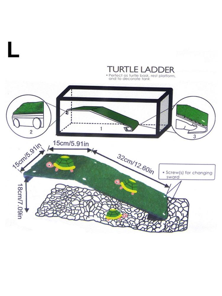Escalera de escalada para Tortuga, plataforma de secado de orugas, tanque de peces de acuario, simulación de césped, plataforma seca