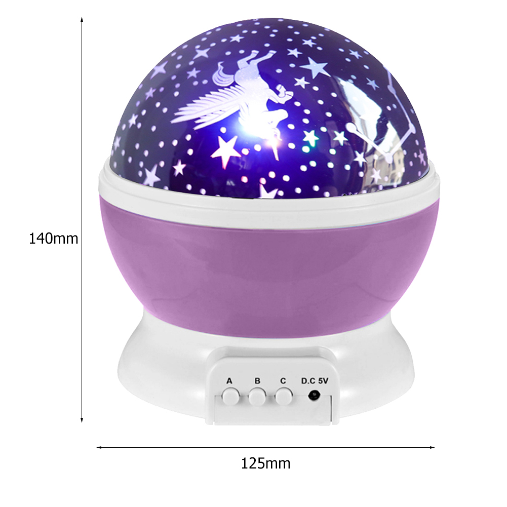 Roterende Projector Starry Night Lamp Sky Star Kinderen Kids Baby Slaap Romantische LED USB Projectie Lichten Xmas: C