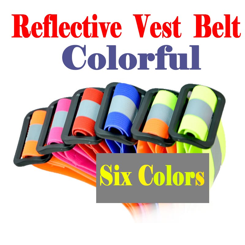 Chaleco reflectante para motocicleta, cinturón de seguridad reflectante de alta visibilidad, tira elástica reflectante, azul, rojo, naranja fluorescente