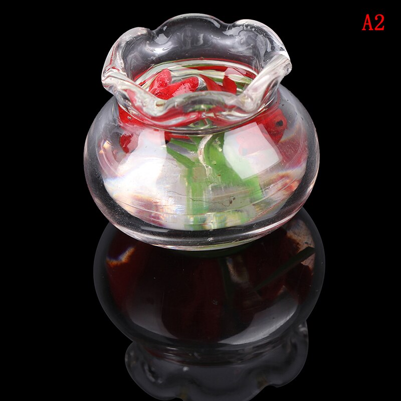 1:12 puppenhaus Miniatur Mini Glas Fisch Panzer transparent Aquarium Puppenhaus Hause Ornamente freundlicher Spielzeug: A2