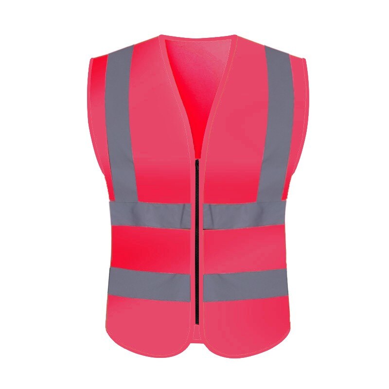 Reflecterende Veiligheid Vesten Voor Night Werkkleding Hoge Zichtbaarheid Werkkleding Man Vrouwen Outdoor Hardlopen Fietsen Sport Security Guard: Roze