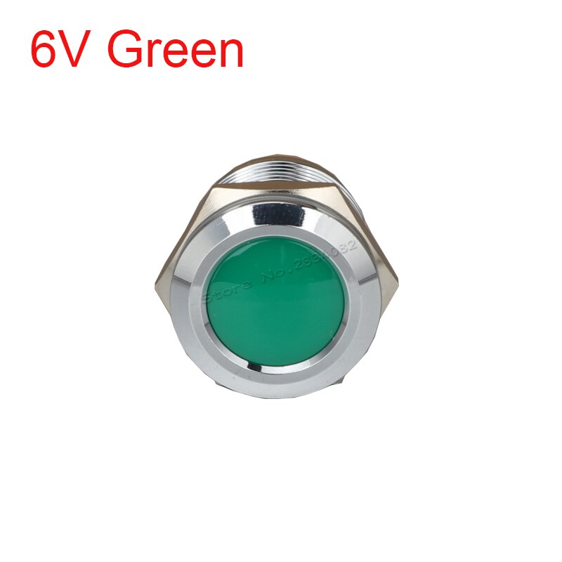 19mm Metal Indicator light LED Signal Lamp Warning light Car Boat Pilot Panel Signal Light 6V 12V 24V 220V 110V RGBYW Waterproof: 6v Green