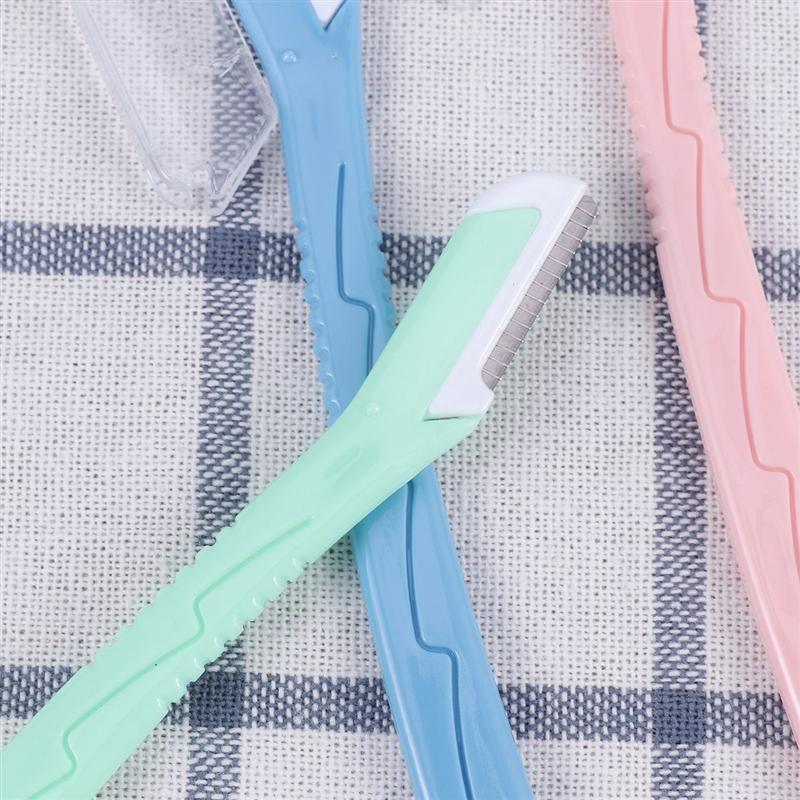 3 pièces/6 pièces sourcil rasoir léger robuste rasoir de sourcils rasoirs de cheveux du visage pour filles dames sourcil maquillage outils couleur mixte