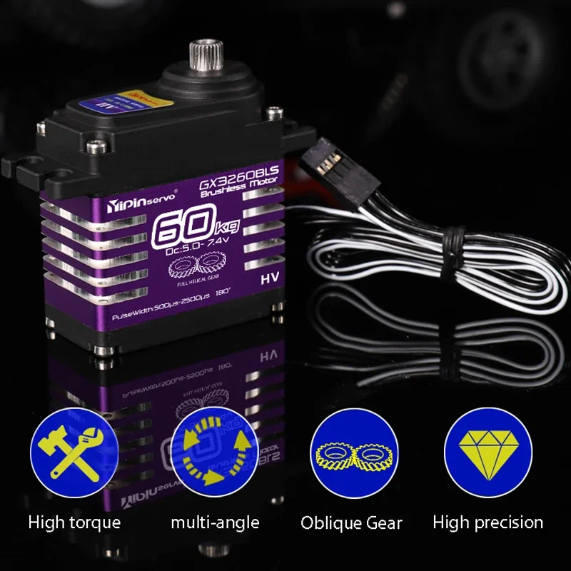 Servo impermeable IP68 35kg/40kg/55kg/60kg/70KG, servos digitales de engranaje helicoidal totalmente de acero para accesorios rc 1/8 1/10 coche de juguete Rc