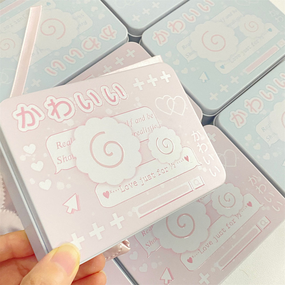 Ins Koreaanse Rechthoekige Blikken Doos Creatieve Mini-Kaart Opbergdoos Verpakking Blikken Doos Haarspeld Sieraden Kleine Blikken Doos Decoratie: Roze