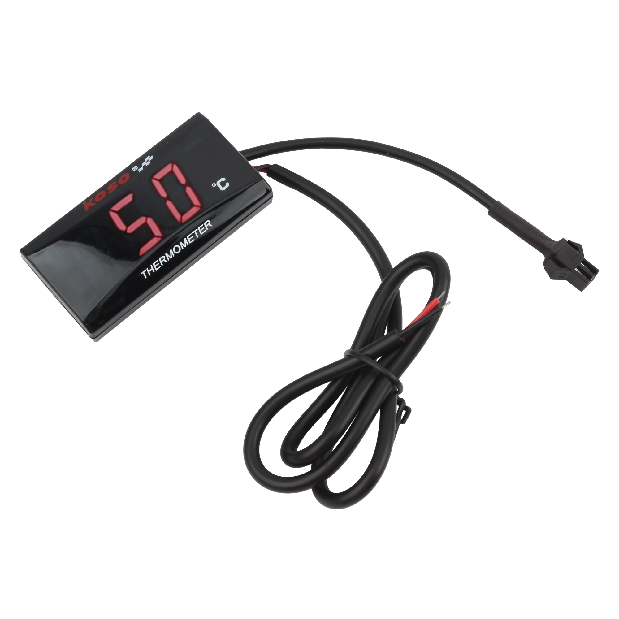 Motorcykeltermometer vattentank eftermonterad monitor 12v 0 ~ 120 °c temperaturmätare indikator varning med sensorer: Röd