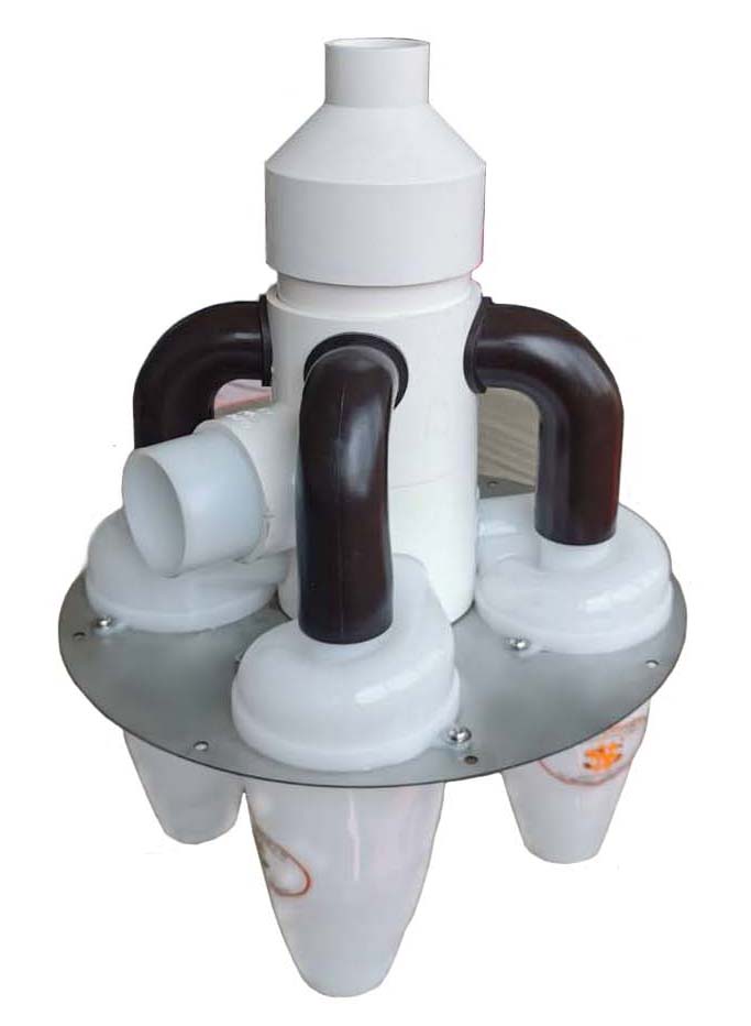 8th generation Helical cyclone dust collection system: White
