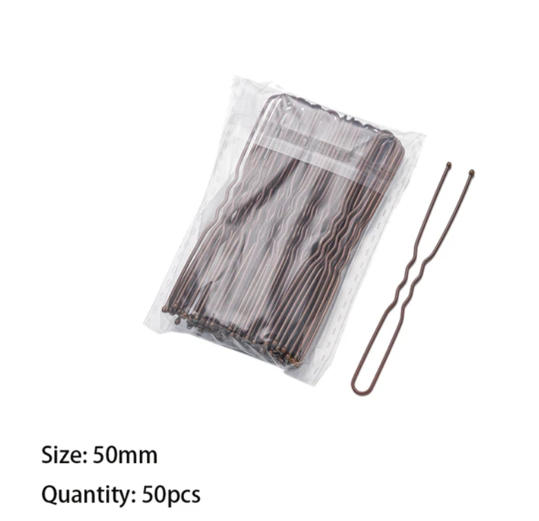 50 Stuks U-Vormige Legering Haarspelden Zwaaide Haarspeldjes Metalen Zwarte Haarspeldjes Haarspeldjes Bruidskapsel Gereedschap Haarspeld: Donker Kaki