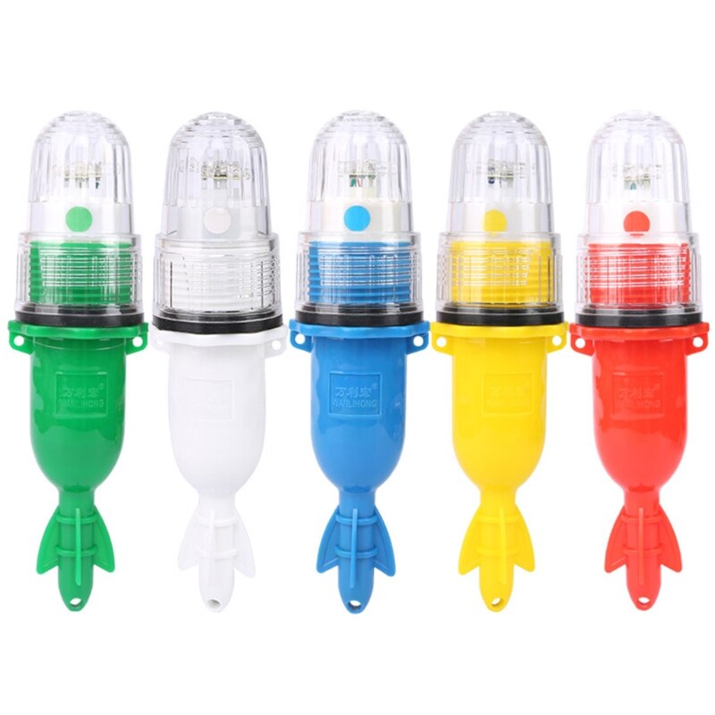 Luz LED de pesca subacuática, lámpara parpadeante monocromática impermeable, operada por luz automática portátil, señuelos de camarón y pescado