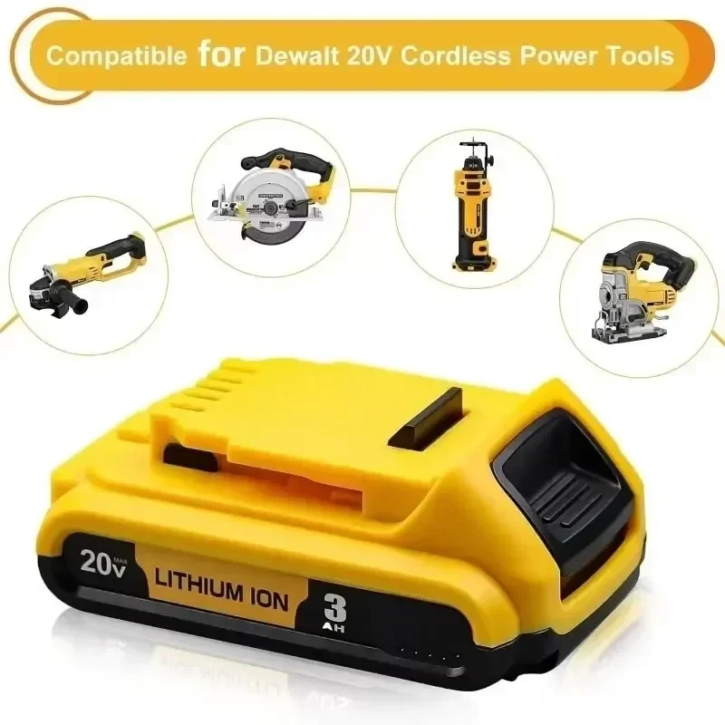 for DeWalt 18v 20Volt Max Lithium Ion Batteries 20V 3Ah DCB203 Li ion Battery ReplacementDCB206 DCB205 DCB204 DCB200Power Tools