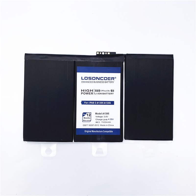 LOSONCOER 7430mAh Battery for iPad 2 A1395 A1396 A1397 A1376 A1316 - Original Replacement