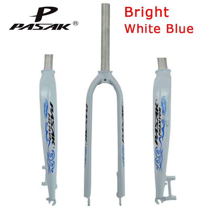 PASAK Vélo Dur Fourche 26 "27.5" 29 "en aluminium montagne vtt vélo vélo de route fourche rigide P32 modèle De Frein À Disque Composant: Bright White Blue