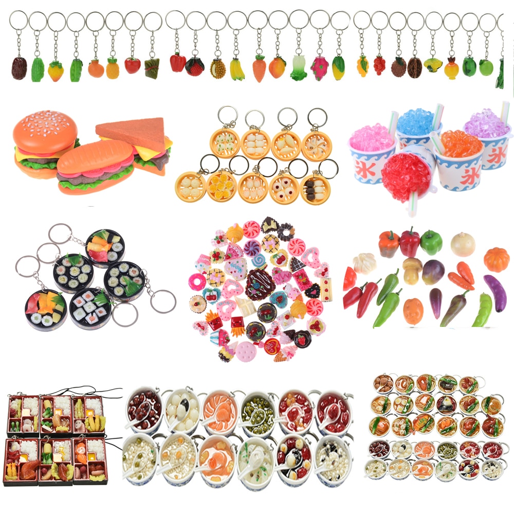 Food fruit vegetable Hamburger Chips Ornaments Moss DIY Cake Keyring Decoration Micro Landscape World Ornament