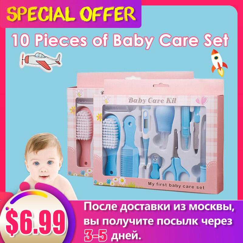 10 Stks/set Baby Nail Trimmer Kit Draagbare Pasgeboren Baby Grooming Kit Nagelknipper Veiligheid Care Set Product Voor Pasgeboren