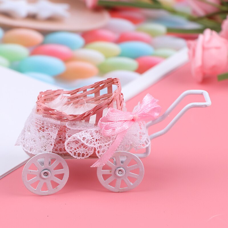 1pc Cute Doll House Decor Miniature Accessories Baby Carriage Model Doll Houses Accessories Toys