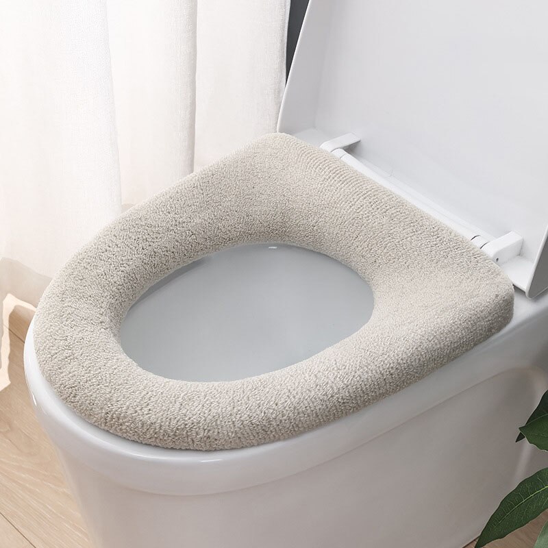 Warm Soft Washable Toilet Cover Pad Toilet Seat Cushion Set for Home Decor Closestool Mat Seat Case Toilet Lid Cover Accessories: D