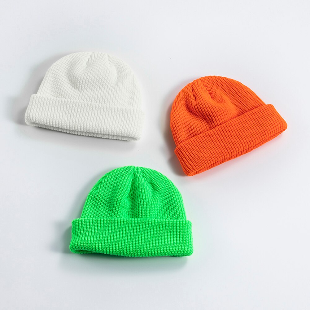 Hip Hop Beanie Knitted Hat Men Skullcap Women Winter Warm Brimless Baggy Melon Cap Cuff Docker Fisherman Beanies Hats