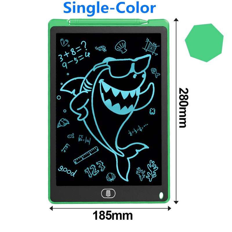 12 inch Graphic tablet Lcd Drawing Tablet To Draw Digital Drawing Board Smart Writing Tablet Electronic Blackboard For Children: Green Single Color