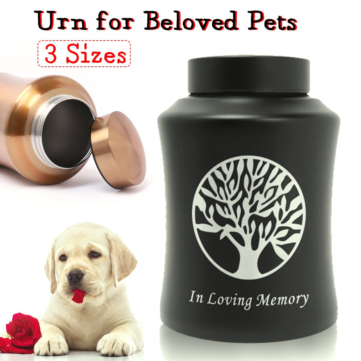800/500/250ml Stainless steel Pet Cremation Memorial Urn Jar for Dog Cat Bird Mouse Ashes Keepsake Memorial Container box