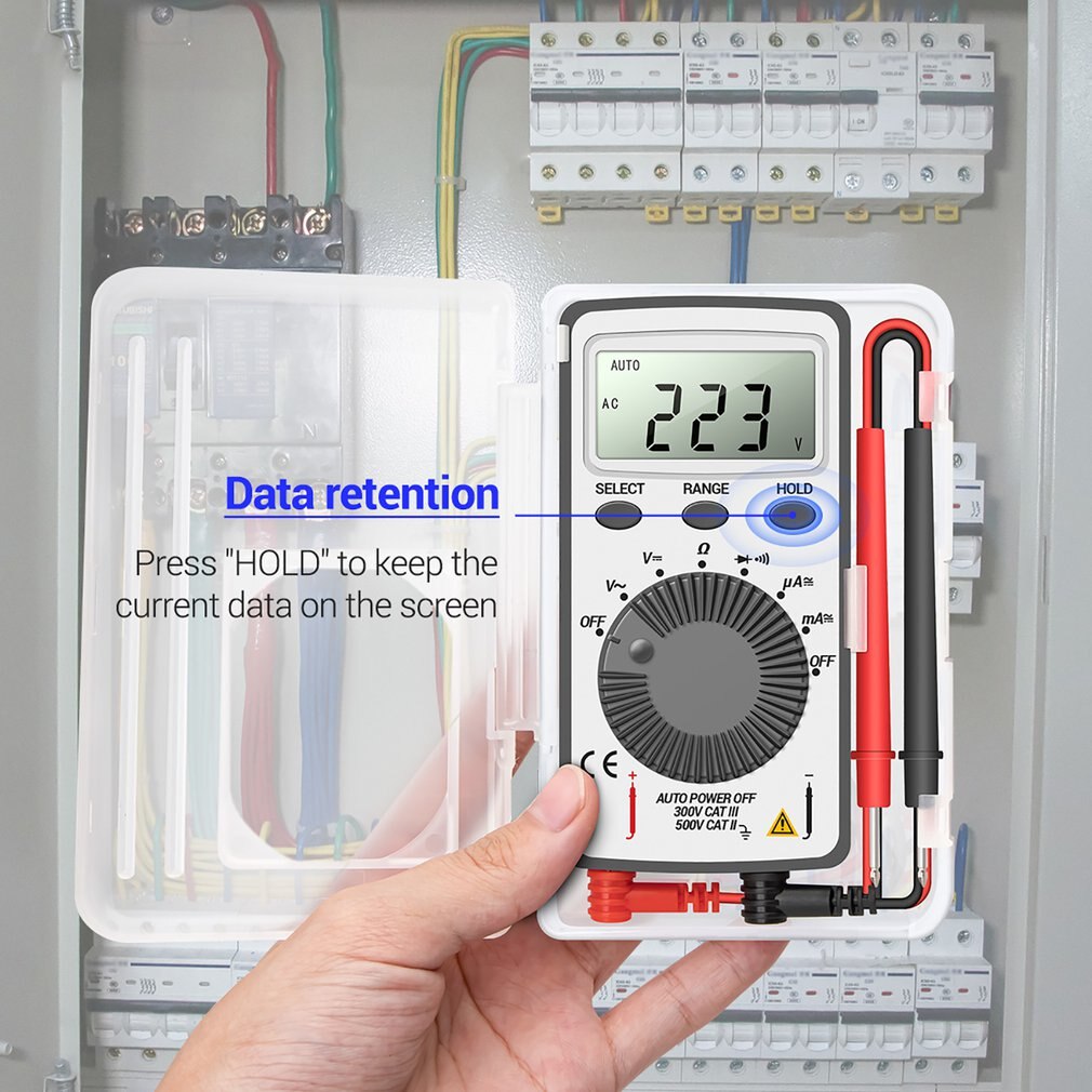 Mini Digital Multimeter ANENG AN101 Multimeter Tester DC/AC Voltage Current LCD Meter Testers With Test Lead