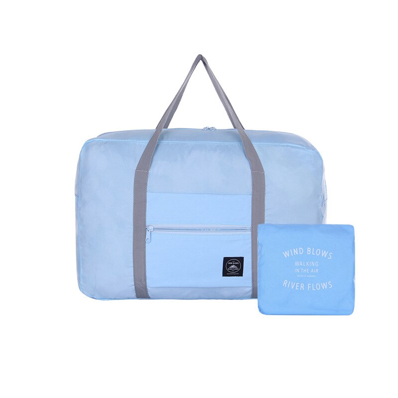 Large Duffle Bag Capacity Foldable Travel Bags Nylon Luggage Suitcase Bags For Men Women Travel Aircraft Package Packing Cubes: Light blue-A