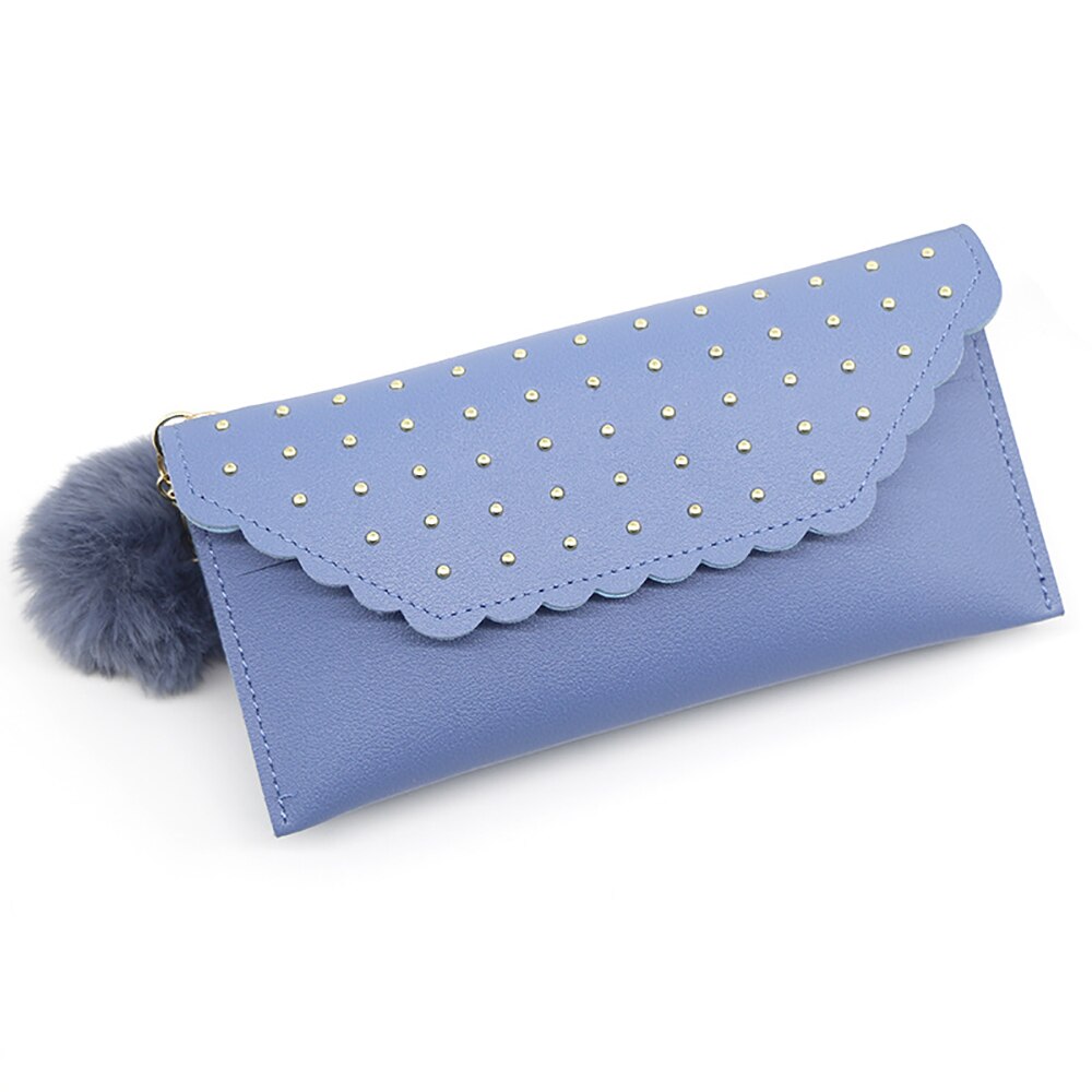 Bolso de mano de PU para mujer, cartera larga informal, monedero de grano Litchi, bolsa con cierre para muñeca, bolsillo para teléfono, tarjetero de crédito