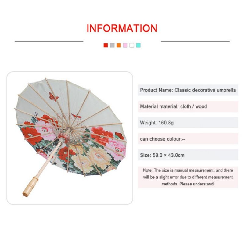 Vandtæt kinesisk klassisk parasol oliepapir malet parasol paraply kvindelig kunst solcreme gammel vind og regn paraply