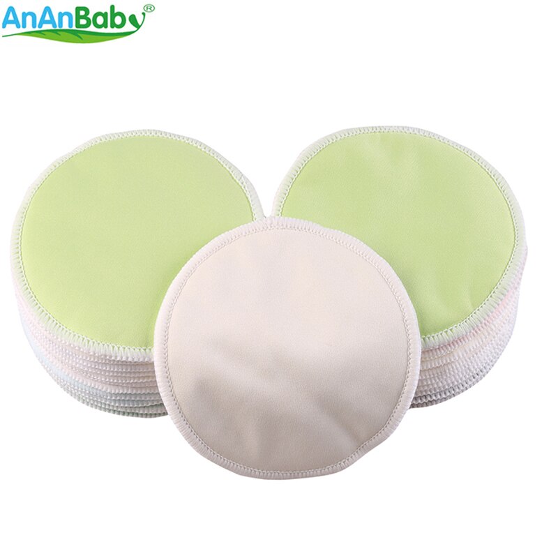 Ananbaby-coussinets d'allaitement en bambou | 14 pièces, avec un sac humide et un sac de lavage pour maman, tampons d'allaitement réutilisables, imperméables
