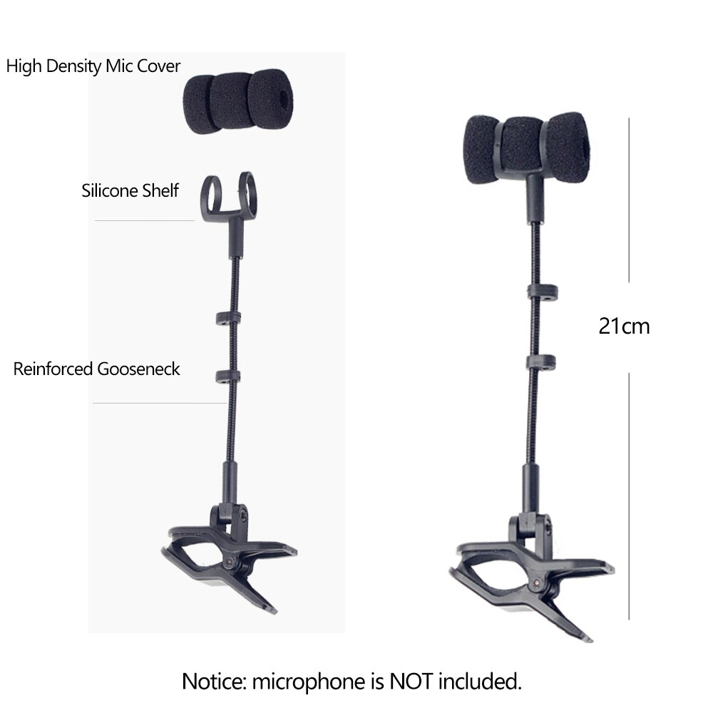 Flute Microphone Brackets Mic Clip on Flute Oboe Piccolo Hulusi erhu Xiao Drum Musical Instrument Rack Mount Shell only NO Cable