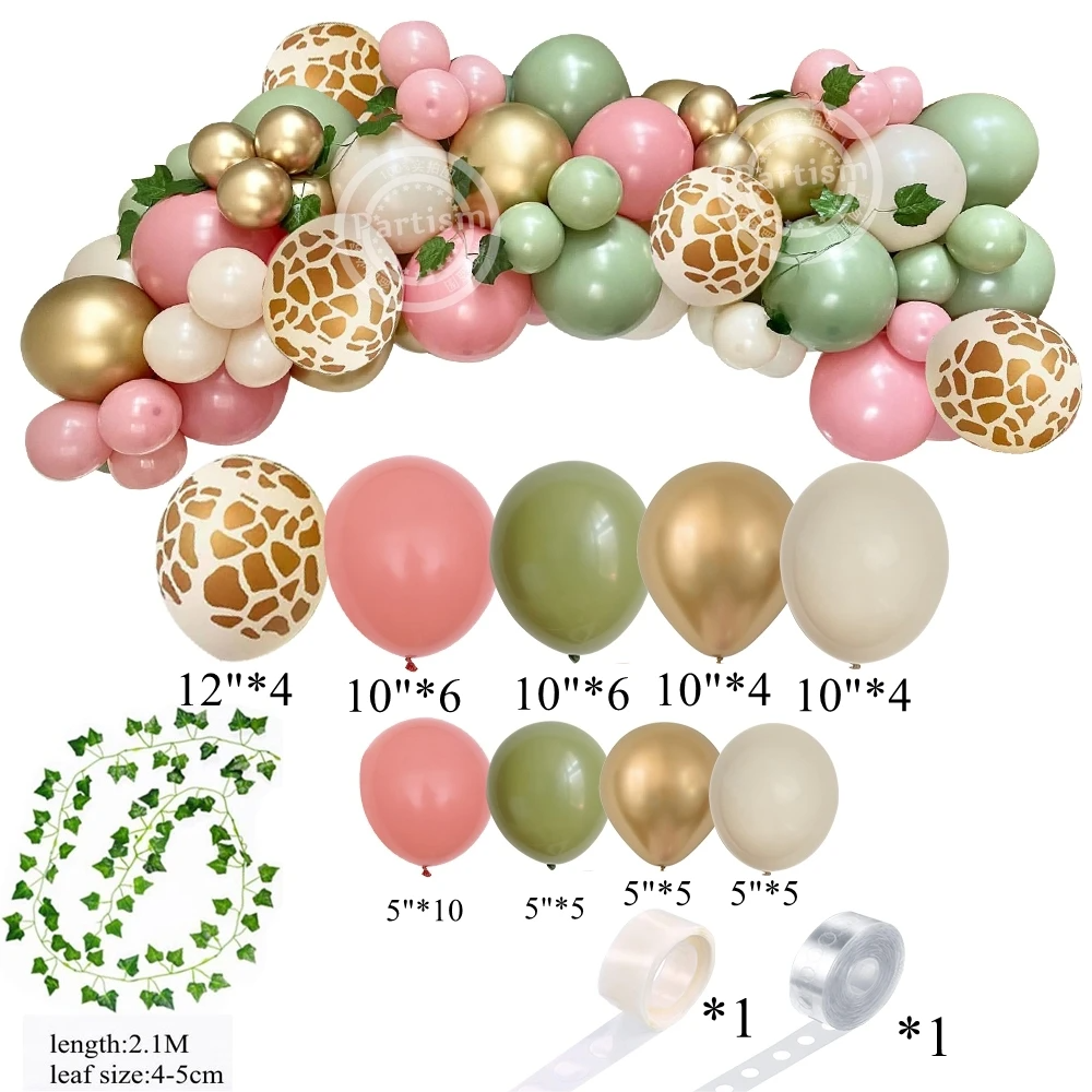 31 pezzi di cartone animale selvatico torre di palloncini da 32 pollici rosa numero palloncino Foglio per decorazioni per feste di compleanno a tema selvaggio uno da ragazza