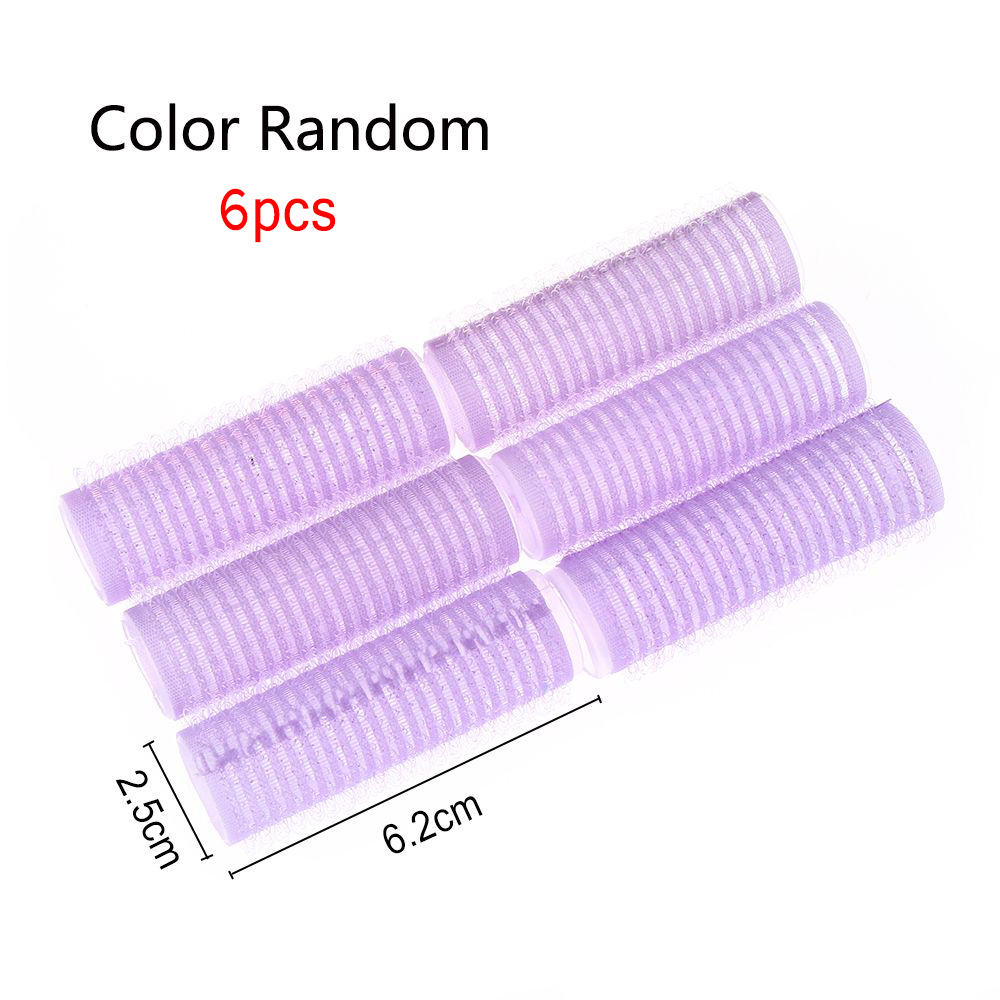 Multi Size Black Self Grip Hair Rollers Pro Salon Hairdressing Curlers Hair Sticky Cling Style For DIY Hair Styling: Random 6pcs Size2