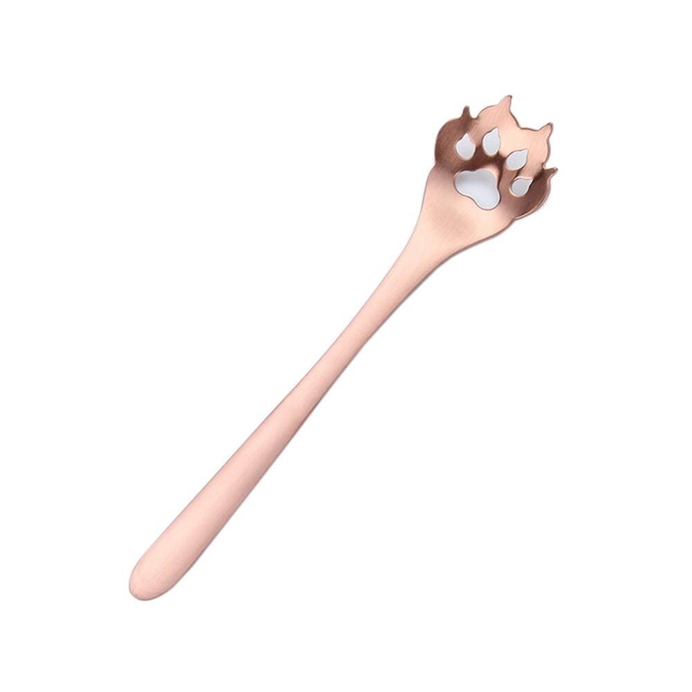 Acier inoxydable mignon chat griffe cuillères petit café thé gâteau Dessert cuillère fantaisie sucre cuillère à café vaisselle accessoires de cuisine: D3
