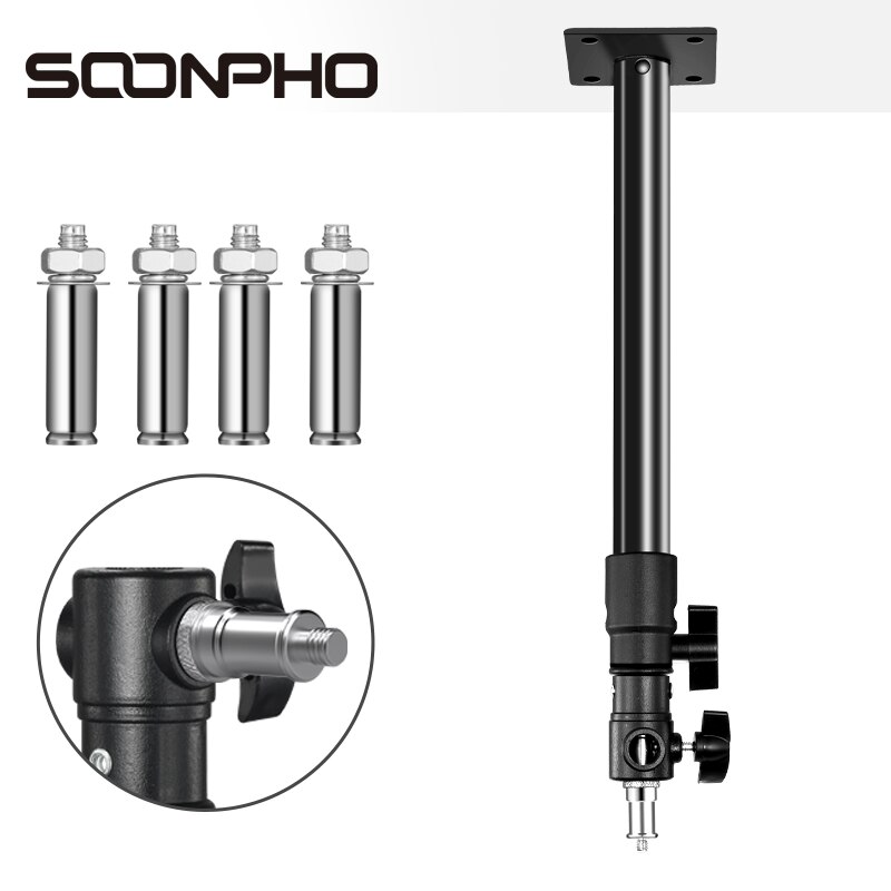 Photography Studio Wall Mount Camera Wall Ceiling Mount Boom Arm Up to 26" for Photo Video Monolights Umbrellas Reflectors