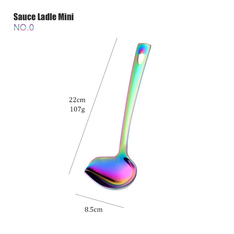 1PC Rainbow Stainless Steel Nonstick Kitchen Utensils Cooking Tool Long Serving Sets Scoop Spoon Fork Turner Ladle Cake Shovel: Burgundy