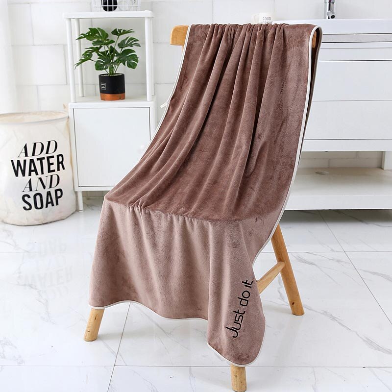Microfiber Bath Towel Soft Absorbent Bathroom Towels Quick-drying Cloth For Bath And Sauna Thicken Spa Beach Towel Home Textile: Hazelnut Brown