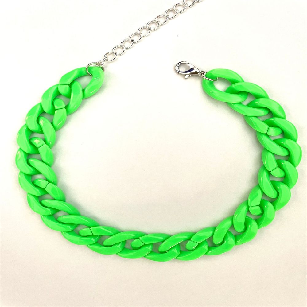 Friendship Party Jewelry Hip Hop Collar Gothic Choker Chunky Chain Punk Choker Chain Necklace Pendant Hip Hop: Rust Red