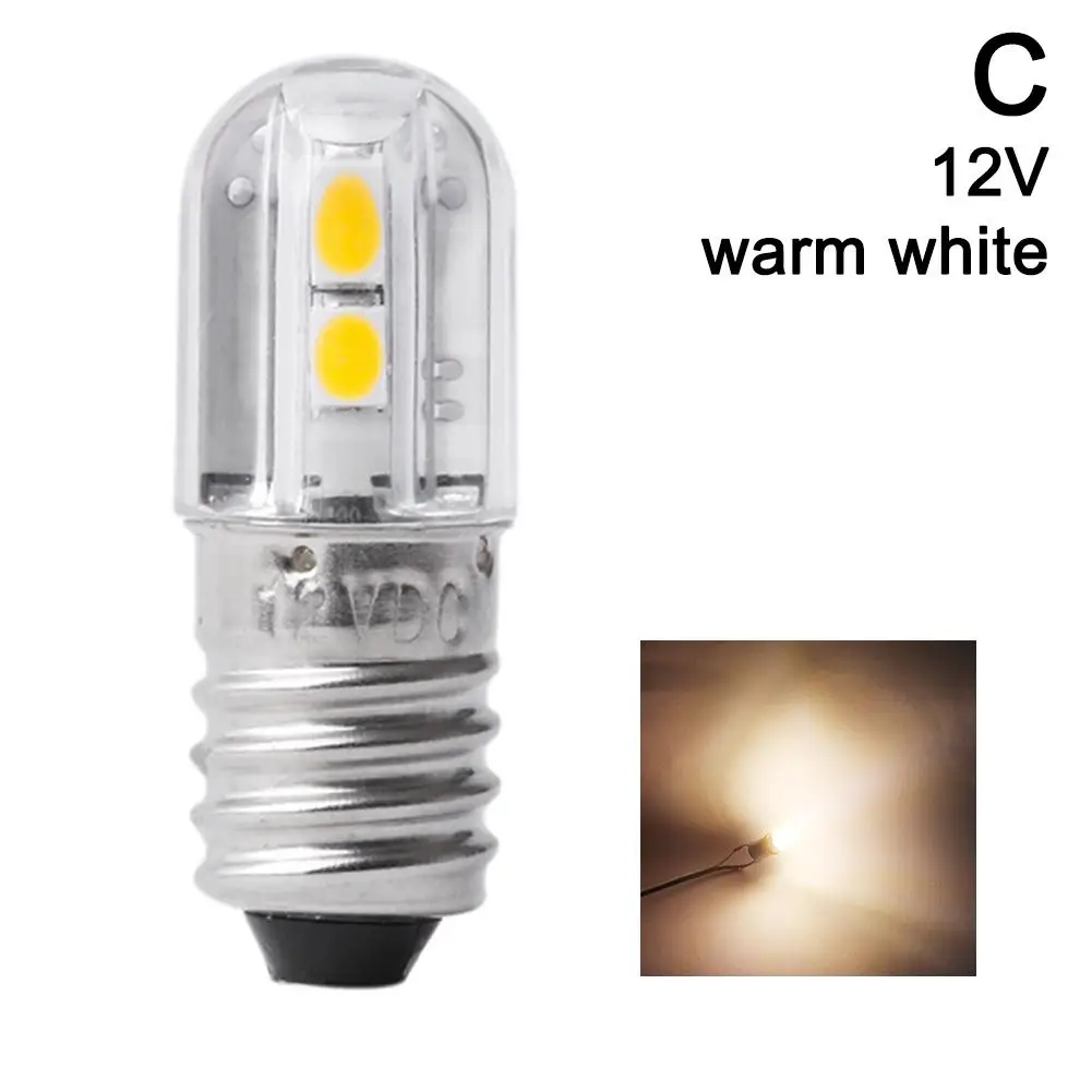 E10 bombilla LED, lámpara de trabajo de 6V y 12V, luz blanca cálida para linterna, Faro de Motor para bicicleta, 1 unidad: Verde