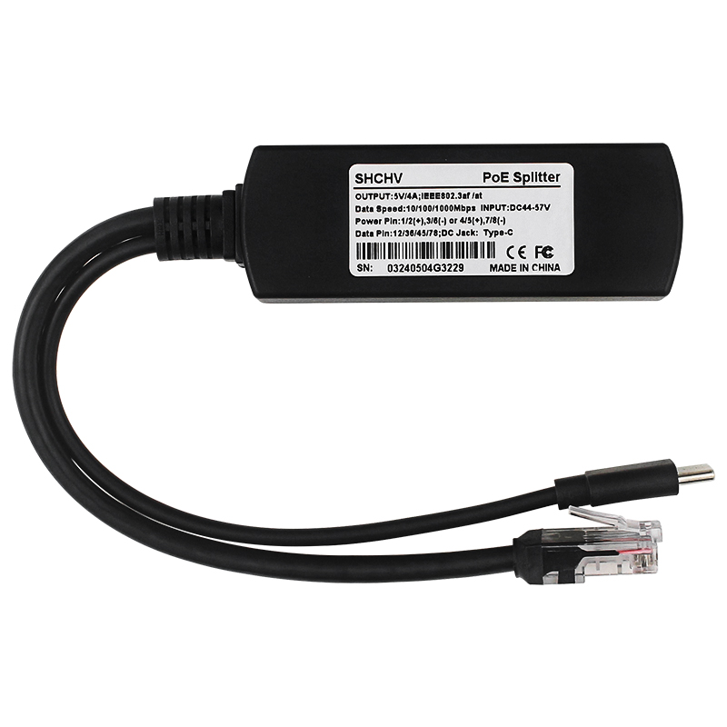 Raspberry pi  pi 5 gigabit poe splitter 5v 3a 10/100/1000 mbps usb type c til poe splitter stik til raspberry pi  pi 5