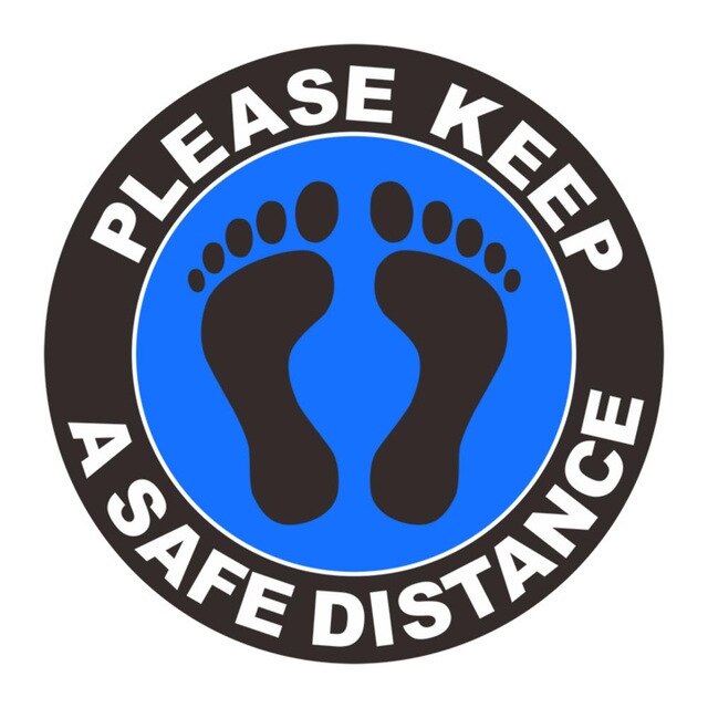 5pc Public Area Social Distancing Floor Sticker Waterproof Self Adhesive Safety Floor Sign Sticker for Crowd Control Guidance: 6 / Diameter 30cm